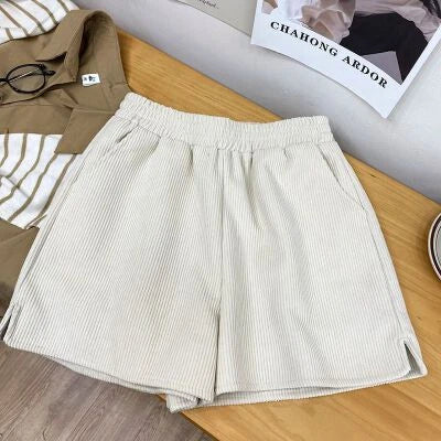 Korean Version Women Solid Sexy Club Versatile A Line Shorts Autumn And Winter High Waist Slim Casual Wide Leg Short Pants Trend