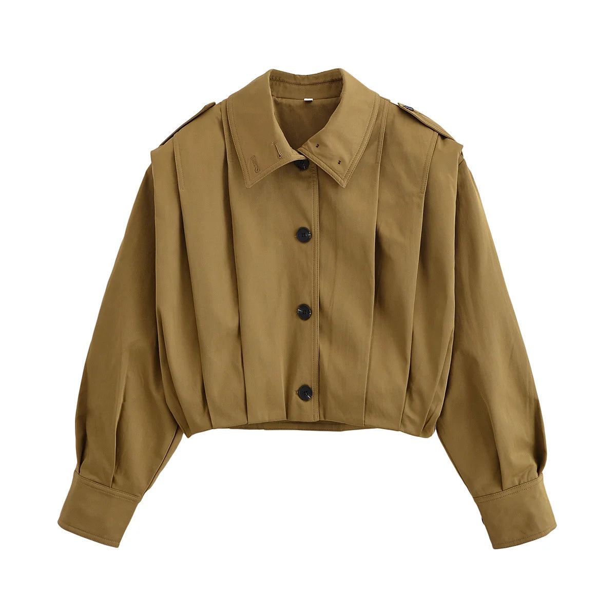women's jacket solid color retro loose short style pleated temperament summer new jacket jacket